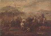Pietro Graziani A cavalry skirmish Norge oil painting reproduction